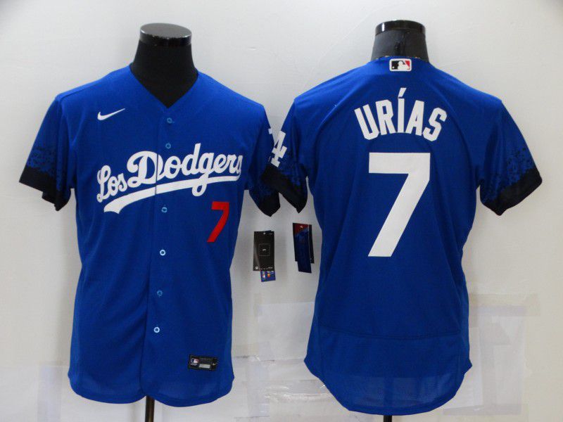 Men Los Angeles Dodgers #7 Urias Blue City Edition Elite Nike 2021 MLB Jerseys